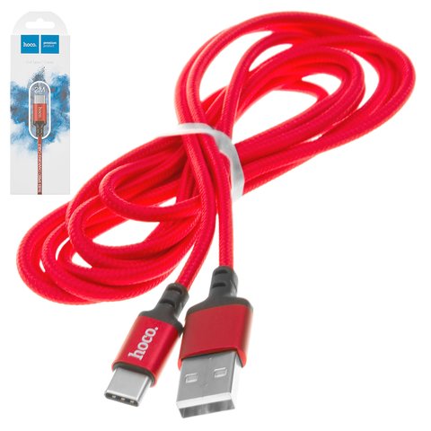 USB кабель Hoco X14, USB тип C, USB тип A, 200 см, 2 A, красный