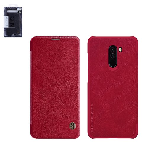 Чехол Nillkin Qin leather case для Xiaomi Pocophone F1, красный, книжка, пластик, PU кожа, M1805E10A, #6902048163621