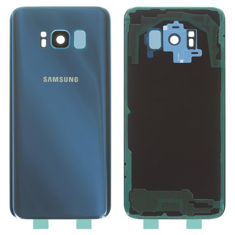 Задняя панель корпуса для Samsung G950F Galaxy S8, G950FD Galaxy S8, голубая, со стеклом камеры, полная, Original PRC , coral blue