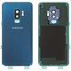 Задняя панель корпуса для Samsung G965F Galaxy S9 Plus, синяя, со стеклом камеры, полная, Original (PRC), coral blue