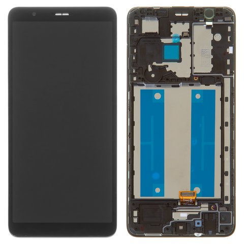 Дисплей для Samsung A013 Galaxy A01 Core, M013 Galaxy M01 Core, чорний, з рамкою, Original, сервісне опаковання, original glass, #GH82 23392A GH82 23561A