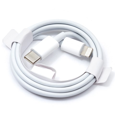USB кабель, USB тип C, Lightning, 100 см, білий