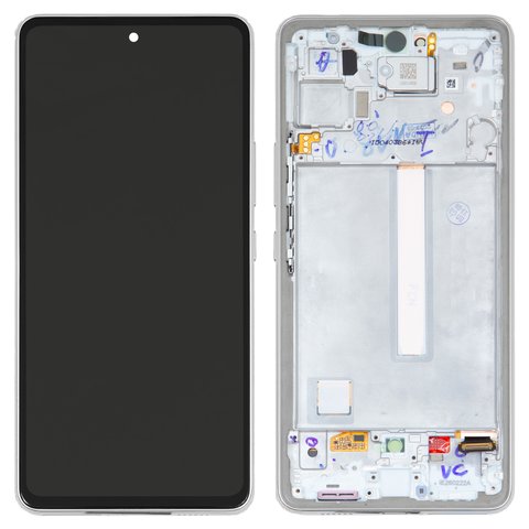 Дисплей для Samsung A536 Galaxy A53 5G, білий, з рамкою, Original, сервісне опаковання, #GH82 28024D