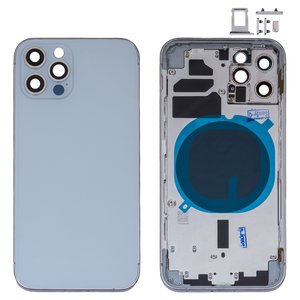 Корпус для iPhone 12 Pro, сріблястий, з тримачем SIM карти, з боковими кнопками, silver