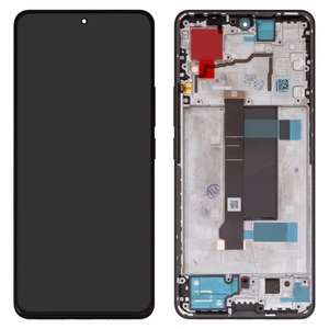 Дисплей для Xiaomi Poco X6, Redmi Note 13 Pro 5G, черный, с рамкой, Original PRC , Midnight Black 