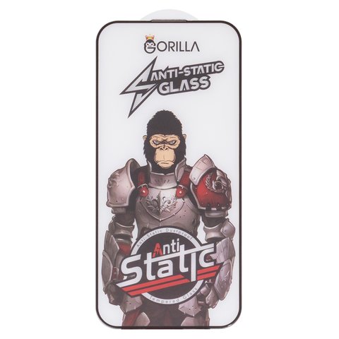 Захисне скло Gorilla для Apple iPhone 15 Pro, сумісне з чохлом, Full Glue, Anti Static, чорний