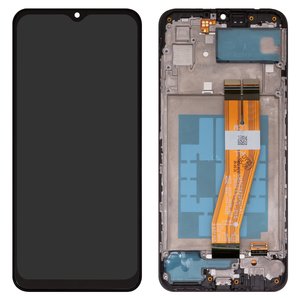 Дисплей для Samsung A035F Galaxy A03, черный, с рамкой, High Copy