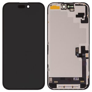 Дисплей для iPhone 16, черный, с рамкой, High Copy, без ошибки, OLED  soft diagnosable, DD OLED