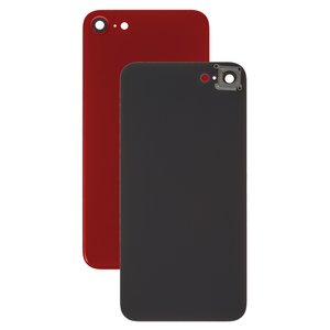 Housing Back Cover compatible with iPhone 8, red, with camera lens, small hole 