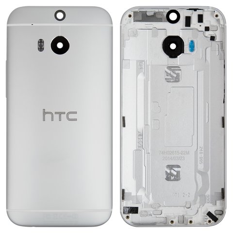 Housing Back Cover compatible with HTC One M8, silver 