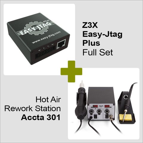 Z3X Easy Jtag Plus полный набор + Термовоздушная паяльная станция Accta 301 220 В 