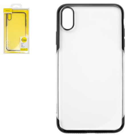 Case Baseus compatible with iPhone XS Max, black, transparent, silicone  #ARAPIPH65 MD01