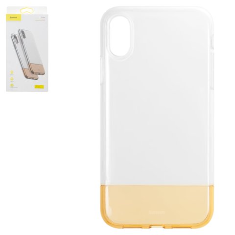 Case Baseus compatible with iPhone XR, golden, transparent, silicone, plastic  #WIAPIPH61 RY0V