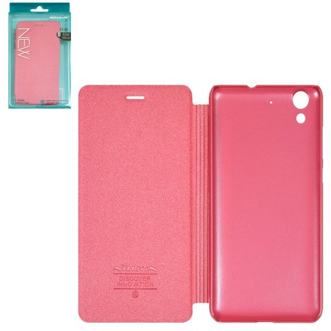 Чехол Nillkin Sparkle laser case для Huawei Y6 II, розовый, книжка, пластик, PU кожа, #6902048124127