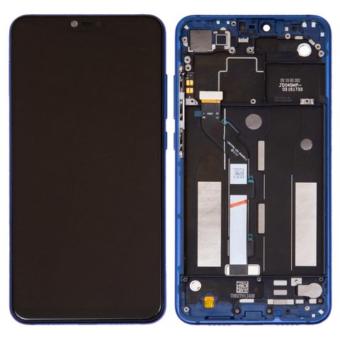 Дисплей для Xiaomi Mi 8 Lite 6.26", синий, с рамкой, High Copy, M1808D2TG