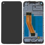 Pantalla LCD puede usarse con Samsung A115 Galaxy A11, M115 Galaxy M11, negro, con marco, original (vidrio reemplazado)