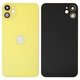 Housing Back Cover compatible with iPhone 11, (yellow, with camera lens, small hole)