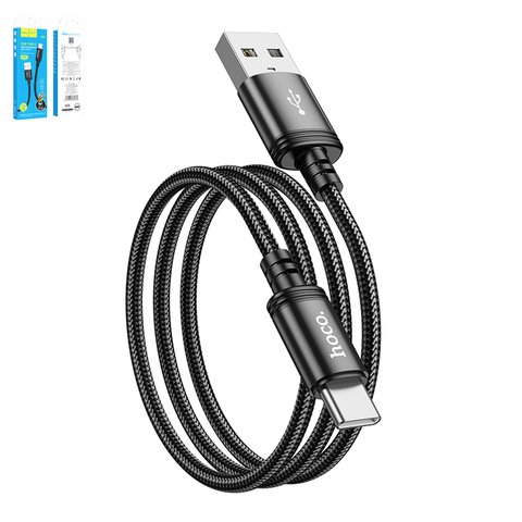 USB Data Cable Hoco X89, USB type A, USB type C, 100 cm, 3 A, black 