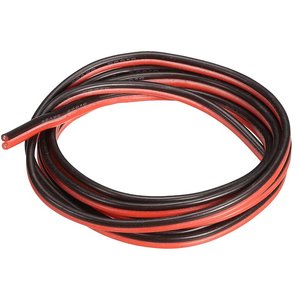 Wire In Silicone Insulation 2x22AWG , 0,34 мм², 1 m, red, black, UL3135 