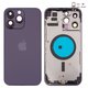 Housing compatible with iPhone 14 Pro Max, (purple, with SIM card holders, with side button, Original (PRC), EU Version, deep purple)