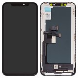 LCD compatible with iPhone X, (black, with frame, AAA, (TFT), ZY, LTPS HD+)