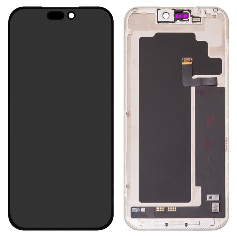 Дисплей для iPhone 17 Pro Max, черный, с рамкой, переклеено стекло