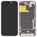 LCD compatible with iPhone 14 Pro, (black, with frame, HC, without error, (OLED), DD-OLED OEM soft, 120Hz, diagnosable)