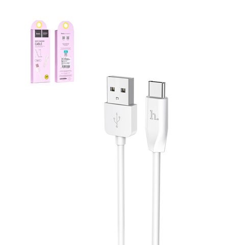 USB дата кабель Hoco X1, USB тип C, USB тип A, 100 см, 3 A, белый