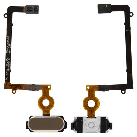 Flat Cable compatible with Samsung G925F Galaxy S6 EDGE, menu button, golden, with components 