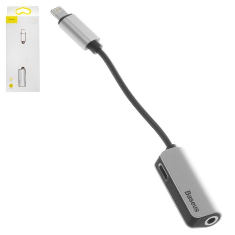 Adapter Baseus L32, from Lightning to 3.5 mm 2 in 1, doesn't support microphone , TRS 3.5 mm, Lightning, silver, 2 A  #CALL32 0S
