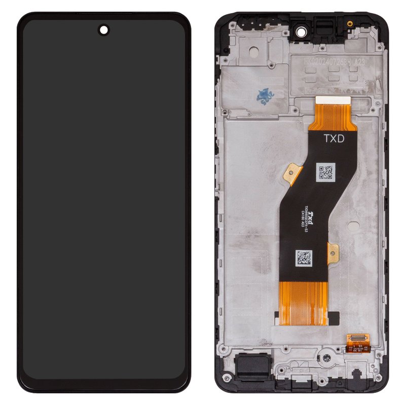 LCD compatible with Infinix Hot 40i (X6528B), (black, with frame