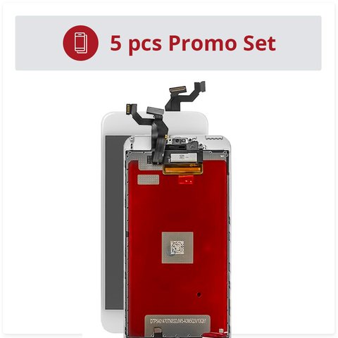 Pantalla LCD puede usarse con Apple iPhone 6S Plus, blanco, con marco, AAA, Tianma, 5 pcs promo set