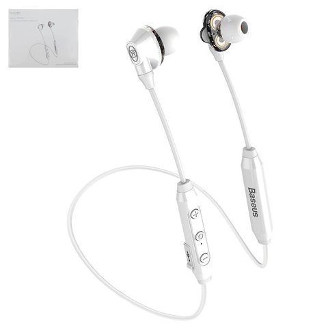 Auricular Baseus S10, inalámbrica, de vacío, blanco, con cable micro USB Tipo B, #NGS10 02