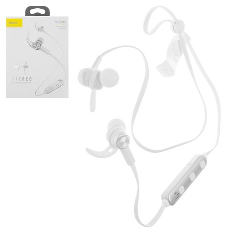 Auricular Baseus B11, inalámbrica, de vacío, cable plano, plateada, blanco, con cable micro USB Tipo B, #NGC16 09