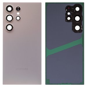 Panel trasero de carcasa puede usarse con Samsung S928 Galaxy S24 Ultra, gris, con vidrio de cámara, titanium gray
