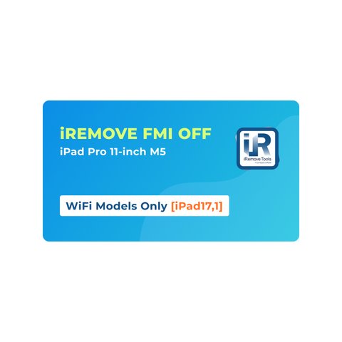 iRemove FMI OFF iPad Pro 11 inch M5 solamente modelos WiFi [iPad17,1]