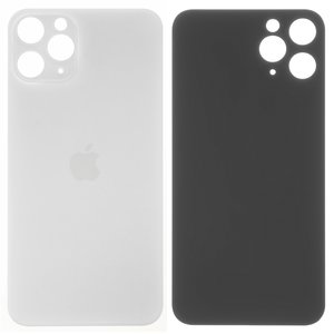 Задняя панель корпуса для iPhone 11 Pro, серебристая, белая, не нужно снимать стекло камеры, big hole, matte silver