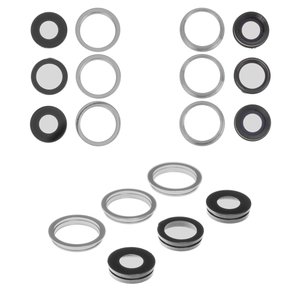 Стекло камеры для iPhone 11 Pro, серебристое, с рамкой, комплект 6 шт., matte silver