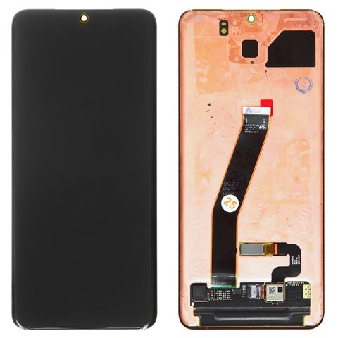 Дисплей для Samsung G980 Galaxy S20, G981 Galaxy S20 5G, чорний, без рамки, Оригінал переклеєне скло