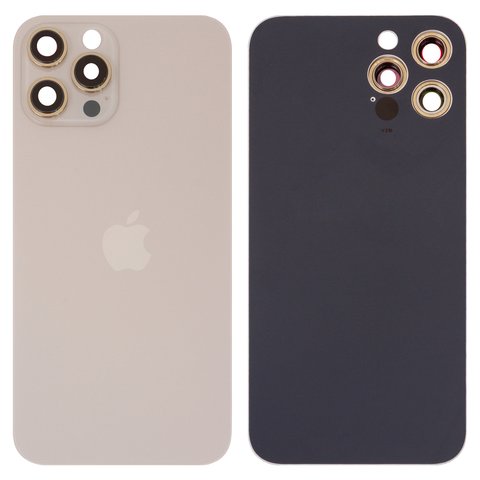 Задняя панель корпуса для iPhone 12 Pro Max, золотистая, со стеклом камеры, small hole
