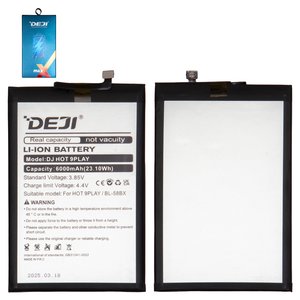 Аккумулятор Deji BL 58BX для Infinix Hot 10 Play X688C , Hot 11 Play, Hot 9 Play X680 , Li ion, 3,85 B, 6000 мАч