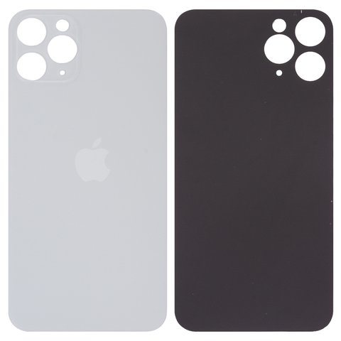 Задняя панель корпуса для iPhone 11 Pro, серебристая, белая, не нужно снимать стекло камеры, Original PRC , big hole, matte silver