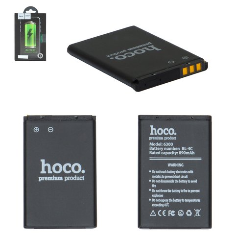 Акумулятор Hoco BL 4C для Nokia 6300, X2 00, Li Polymer, 3,7 В, 890 мАг