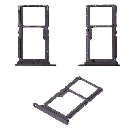 Держатель SIM карты для Xiaomi Poco M6 Pro 4G, Redmi Note 13 5G, Redmi Note 13 Pro 4G, черный, graphite black Stealth Black 