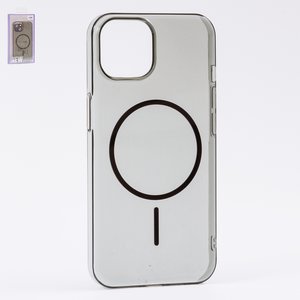 Чехол Fully PC MagSafe для iPhone 13, черный, прозрачный, магнитный, пластик